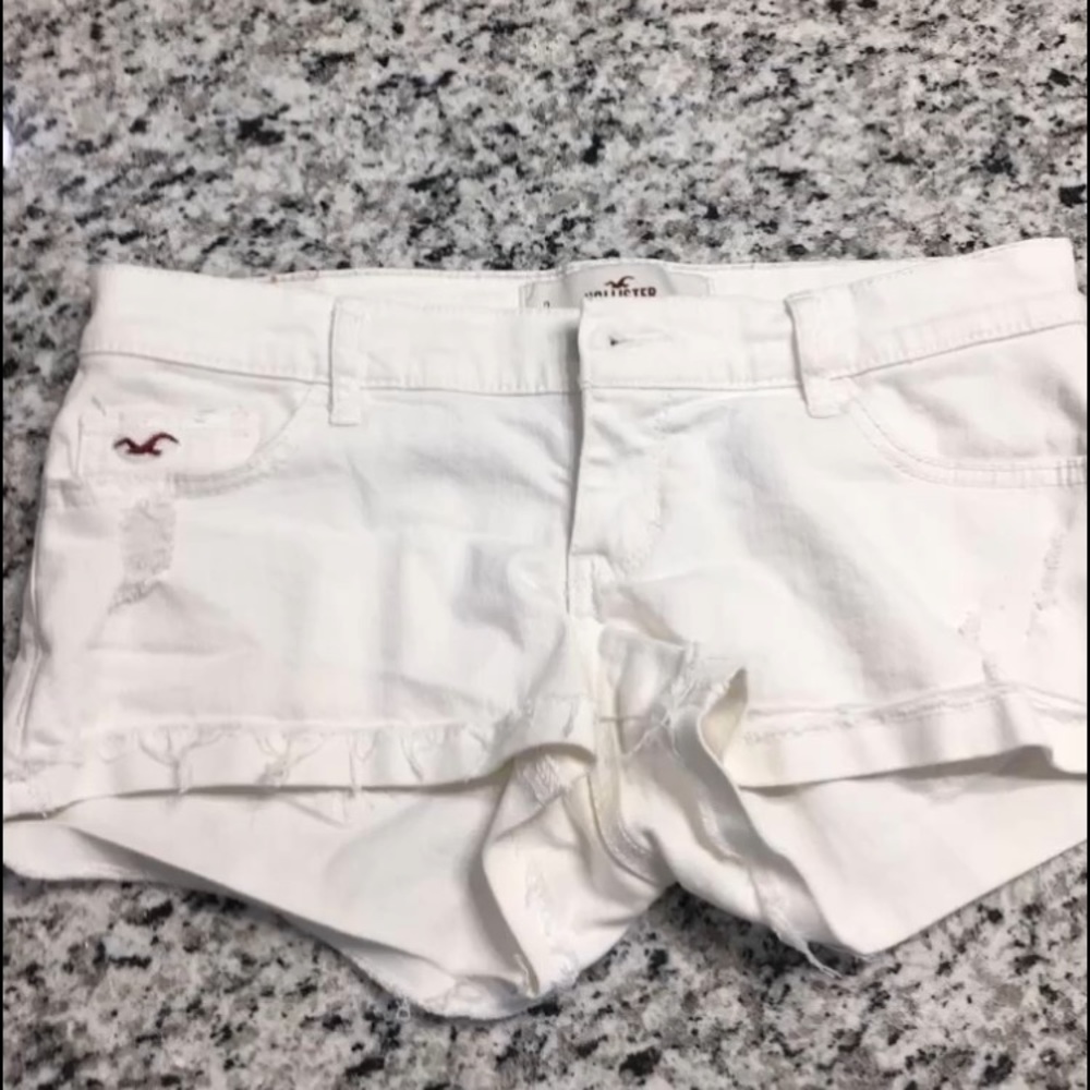 hollister white jean shorts